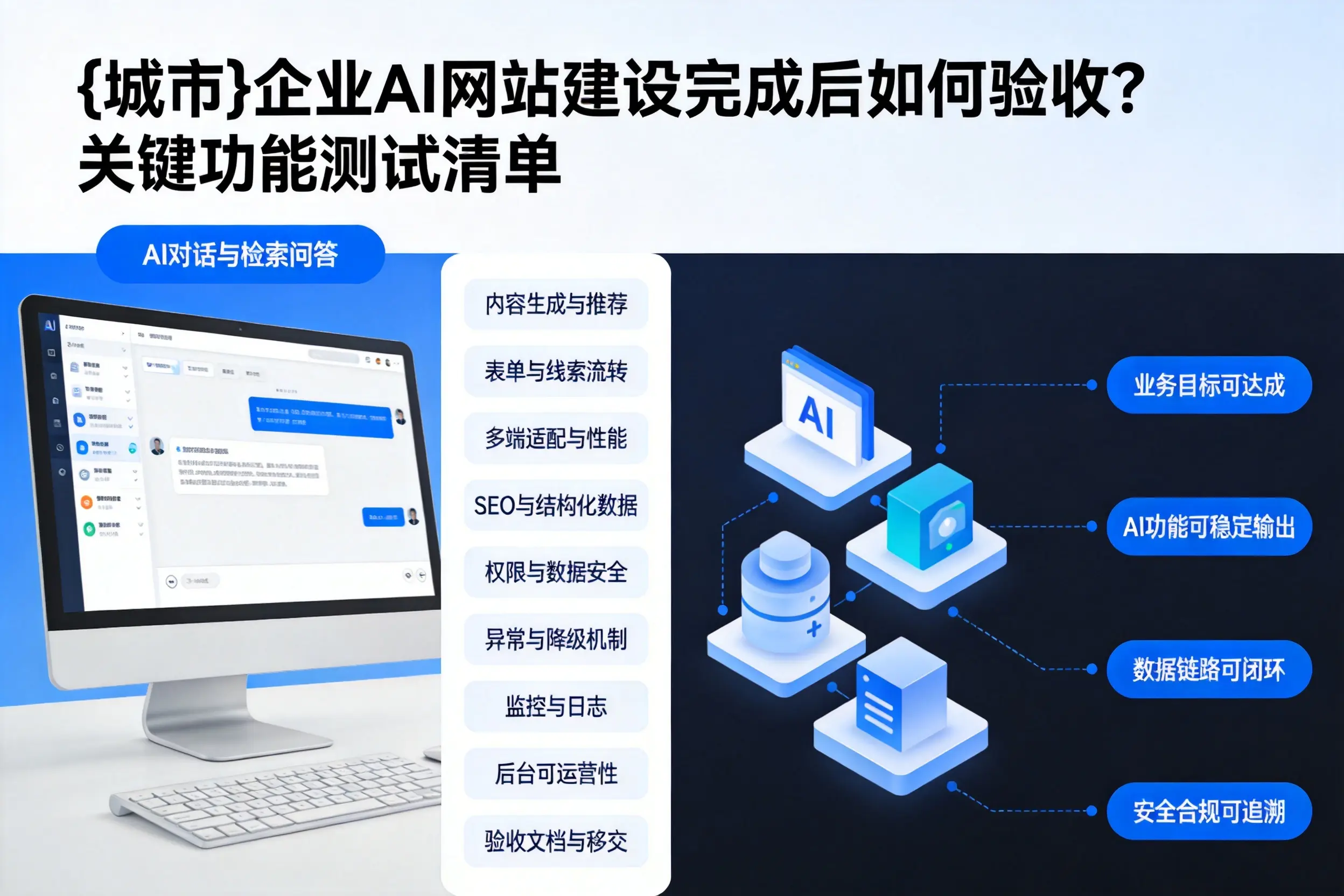 揭阳企业AI网站建设完成后如何验收?关键功能测试清单