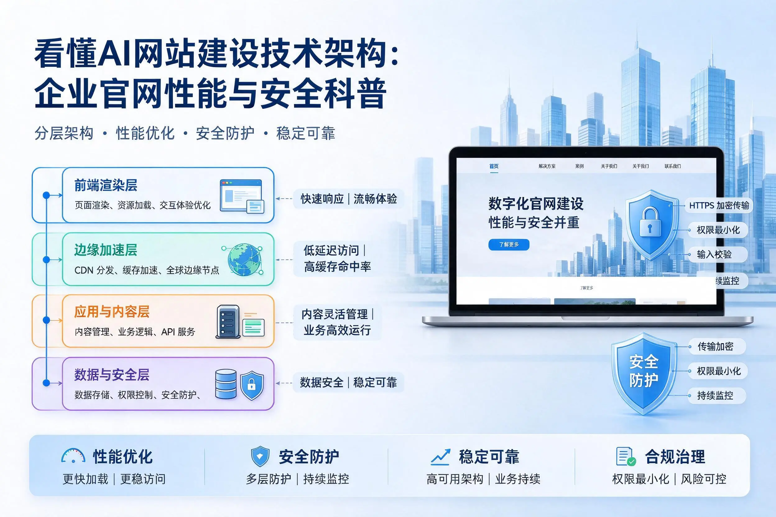 看懂AI网站建设技术架构：揭阳企业官网性能与安全科普