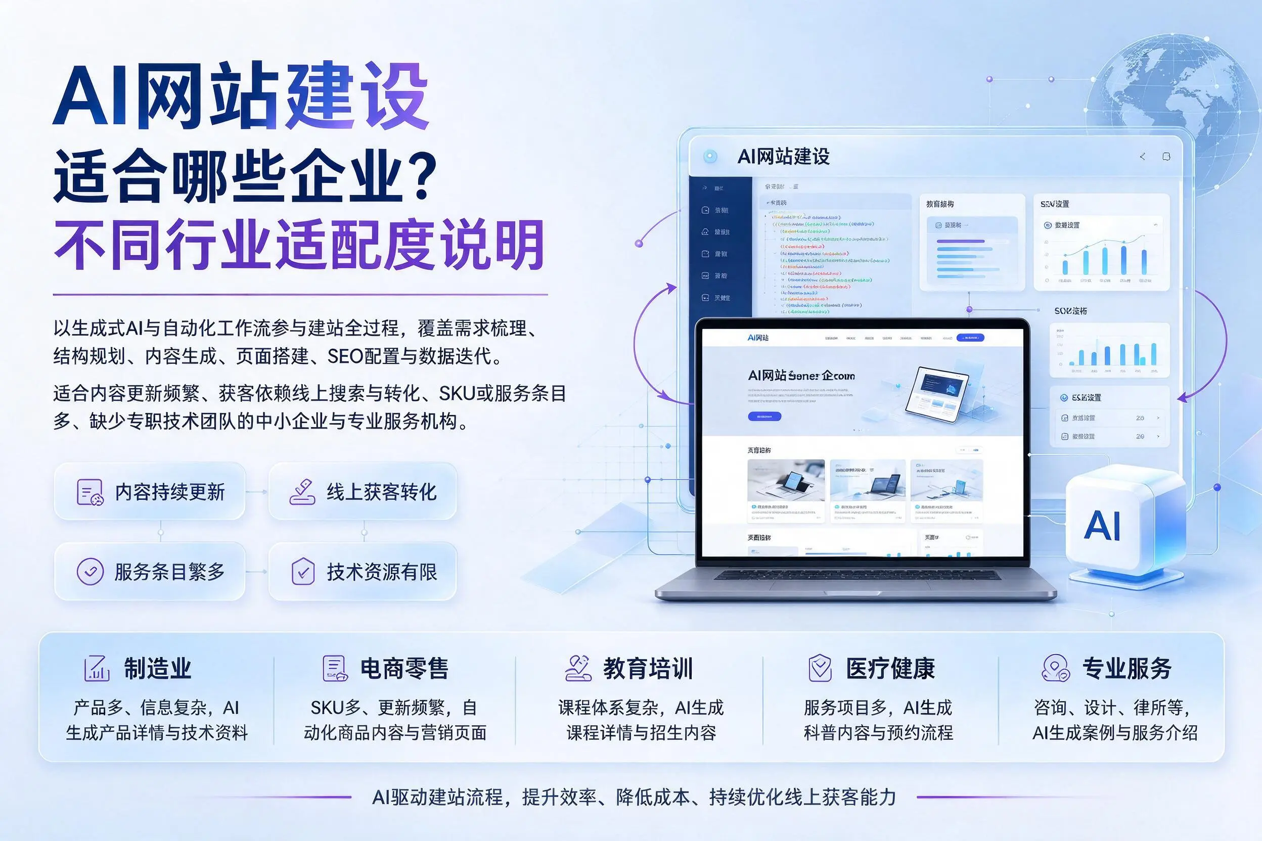 AI网站建设适合哪些企业？揭阳不同行业适配度说明